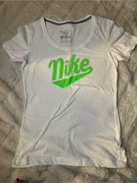 Nike Tops - Nike White T-Shirt with Neon Green Script